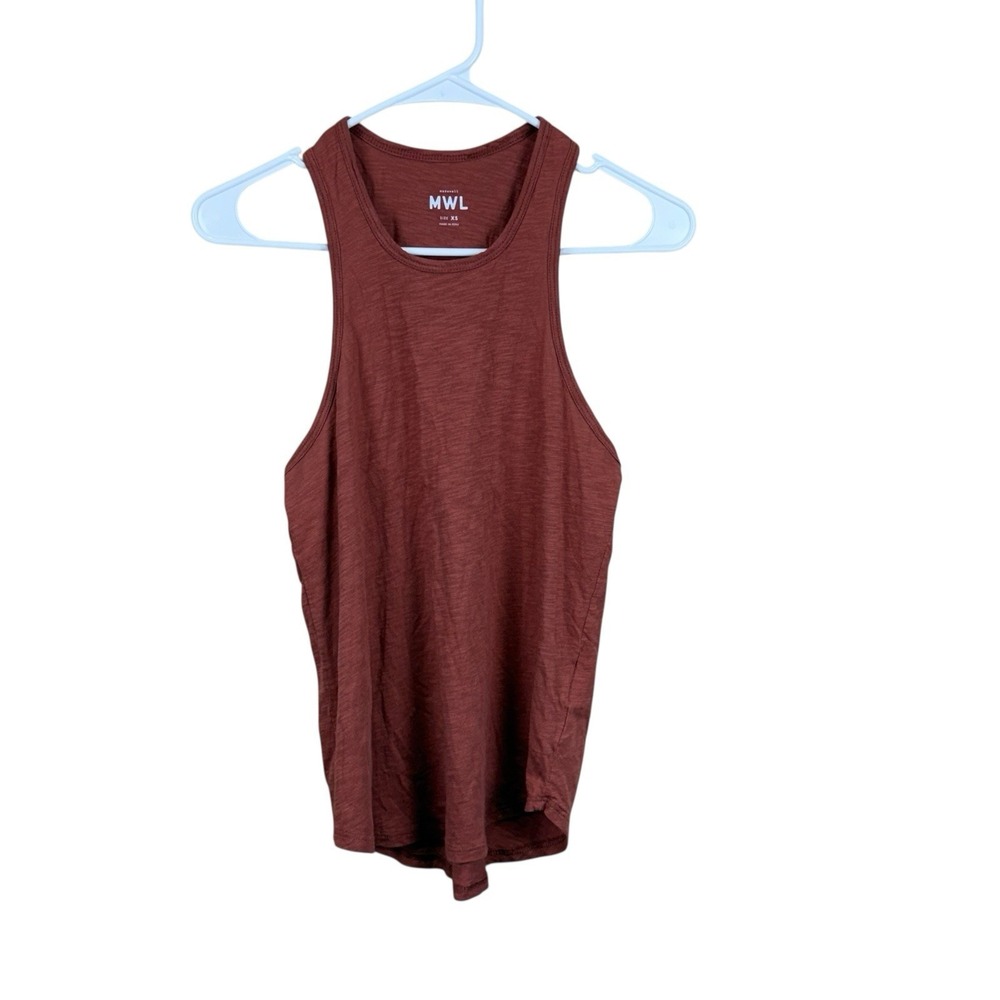 Madewell MWL Long Racerback Rust Cotton Casual Tank Top Women's Size XS